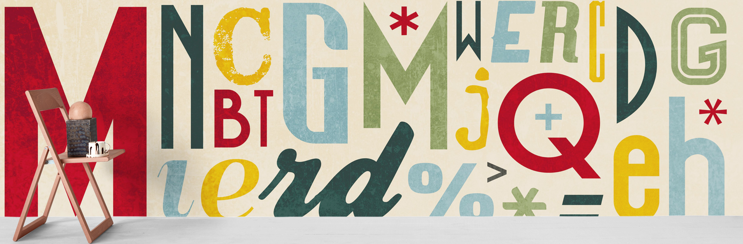 Typography wall murals