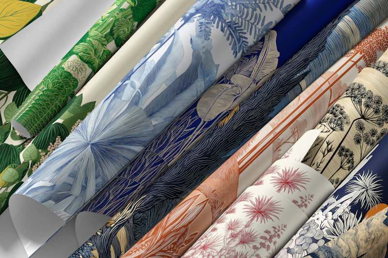 Peintures murales de style linogravure