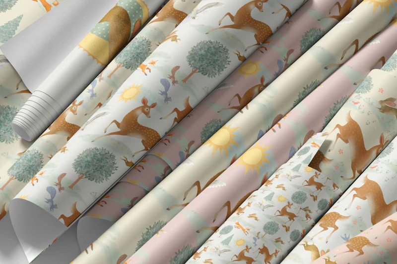 Vesiväri metsän eläinten kokoelma