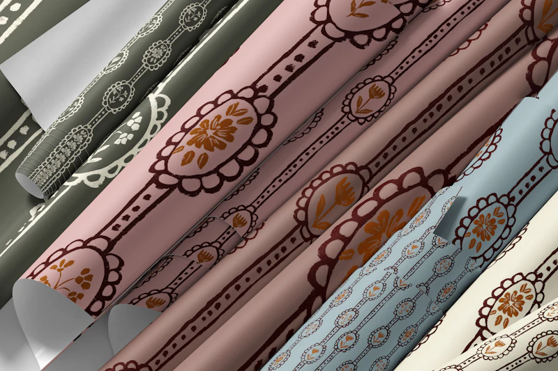 Vintage botāniskās svītras