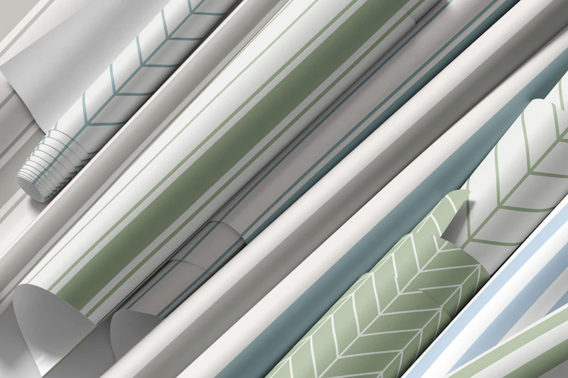 Airy Coastal Wallpapers • Stripes - Chevrons - Palm Leaves