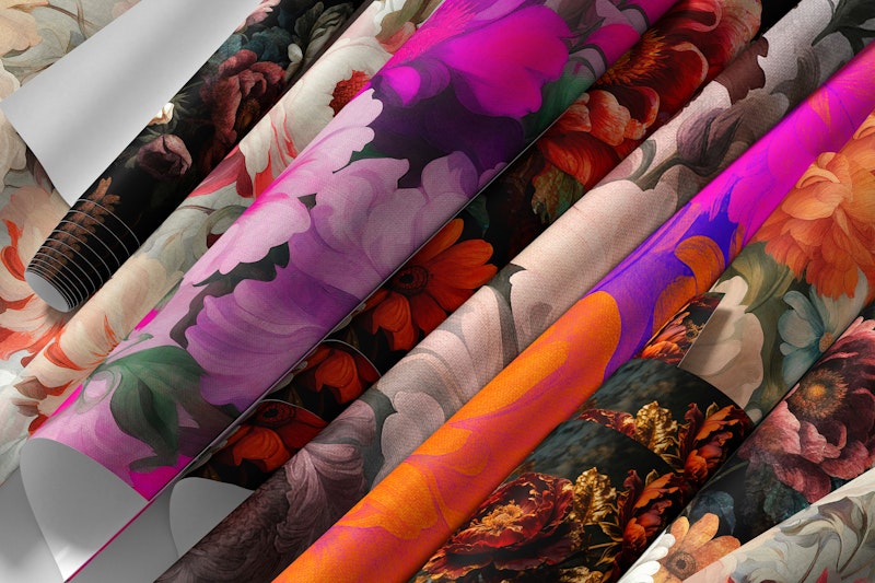 Barokke elegantie, grote Victoriaanse bloemen