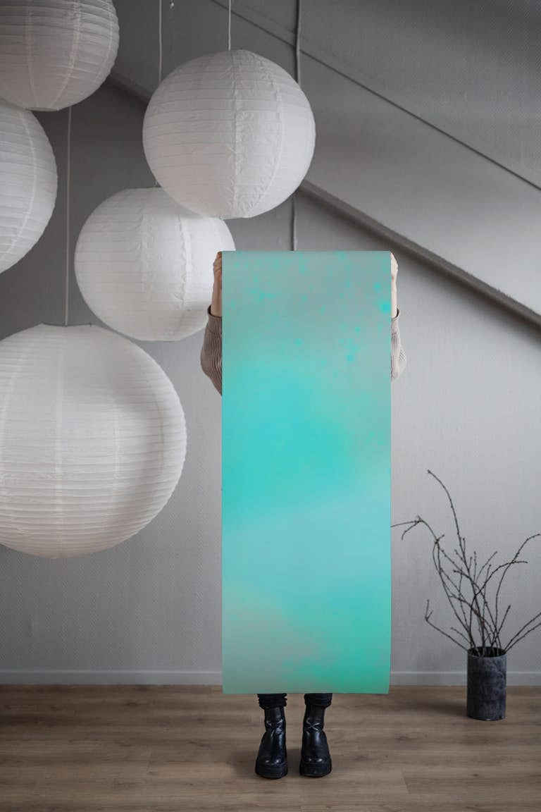 Turquoise Powder Paint Splash wallpaper roll