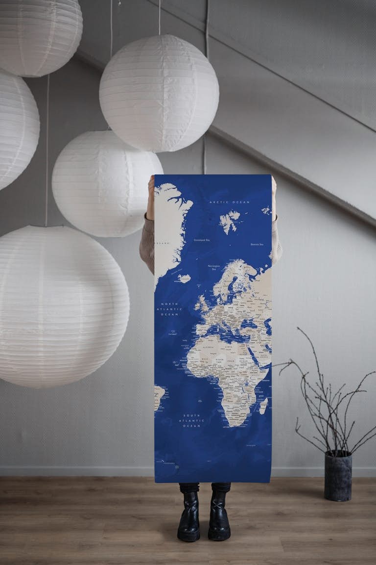 World map Kameryn papel de parede roll
