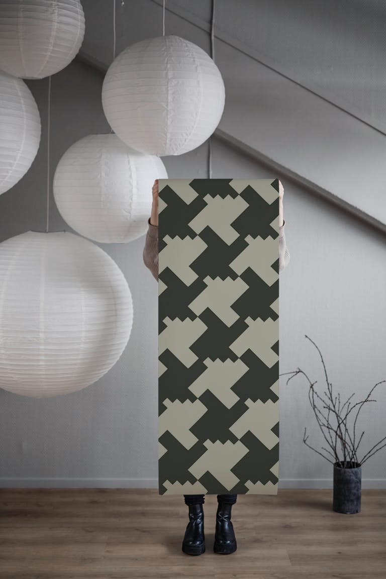 Aztec Abstract Gray wallpaper roll