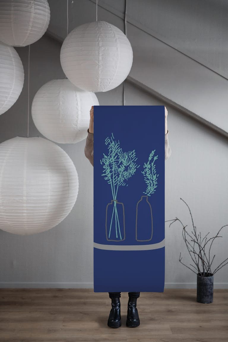 Minimal Flower Vases wallpaper roll