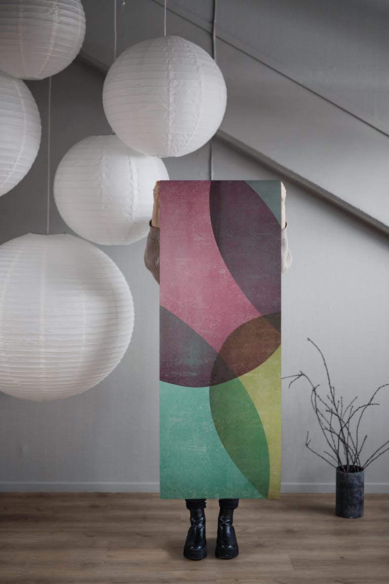 Organic Shapes Subtle Brights wallpaper roll