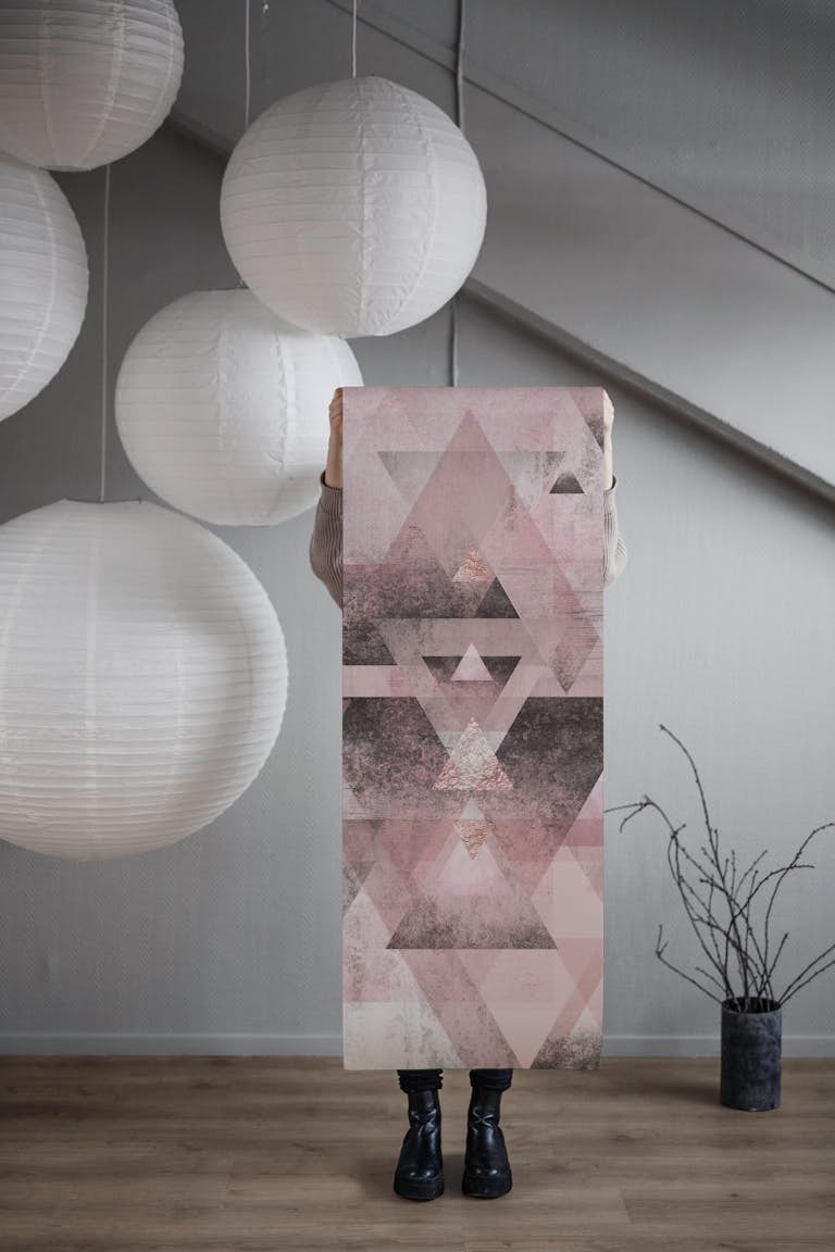 Pink Geometric Design carta da parati roll