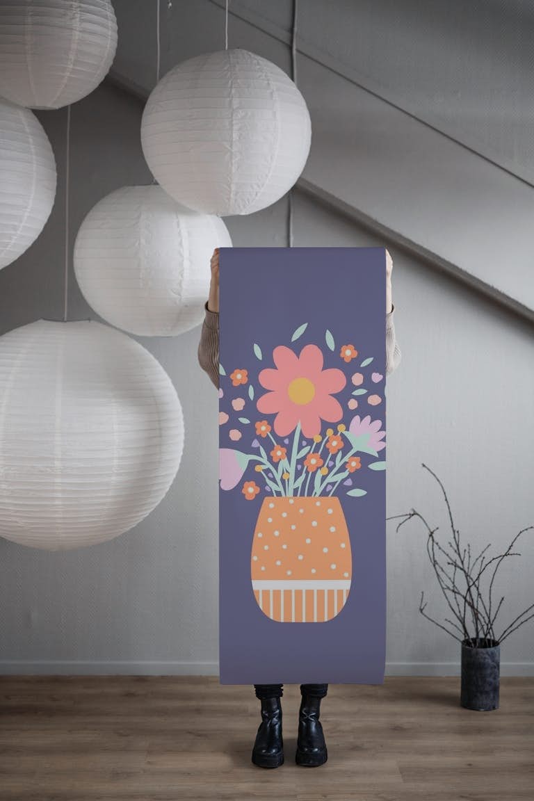 Flower Pot papel pintado roll