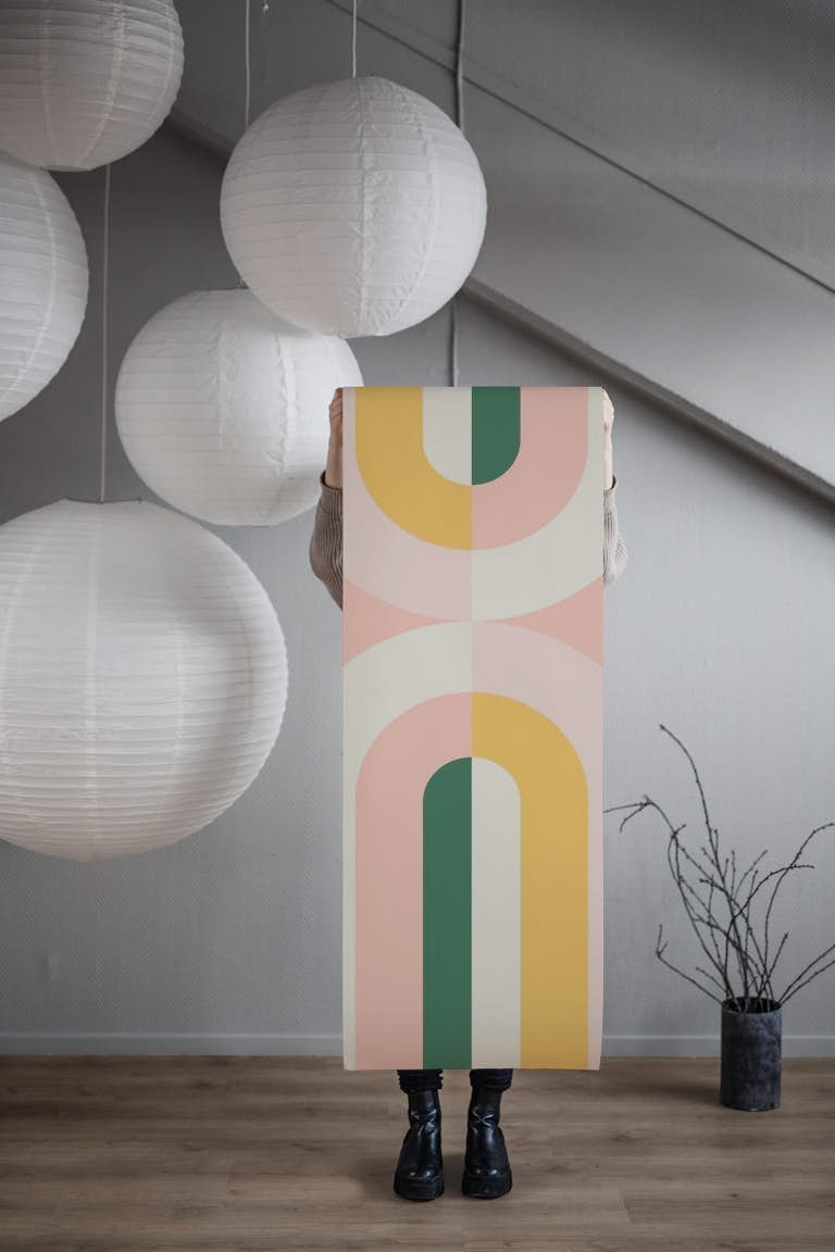 Midcentury Rainbow Abstract behang roll