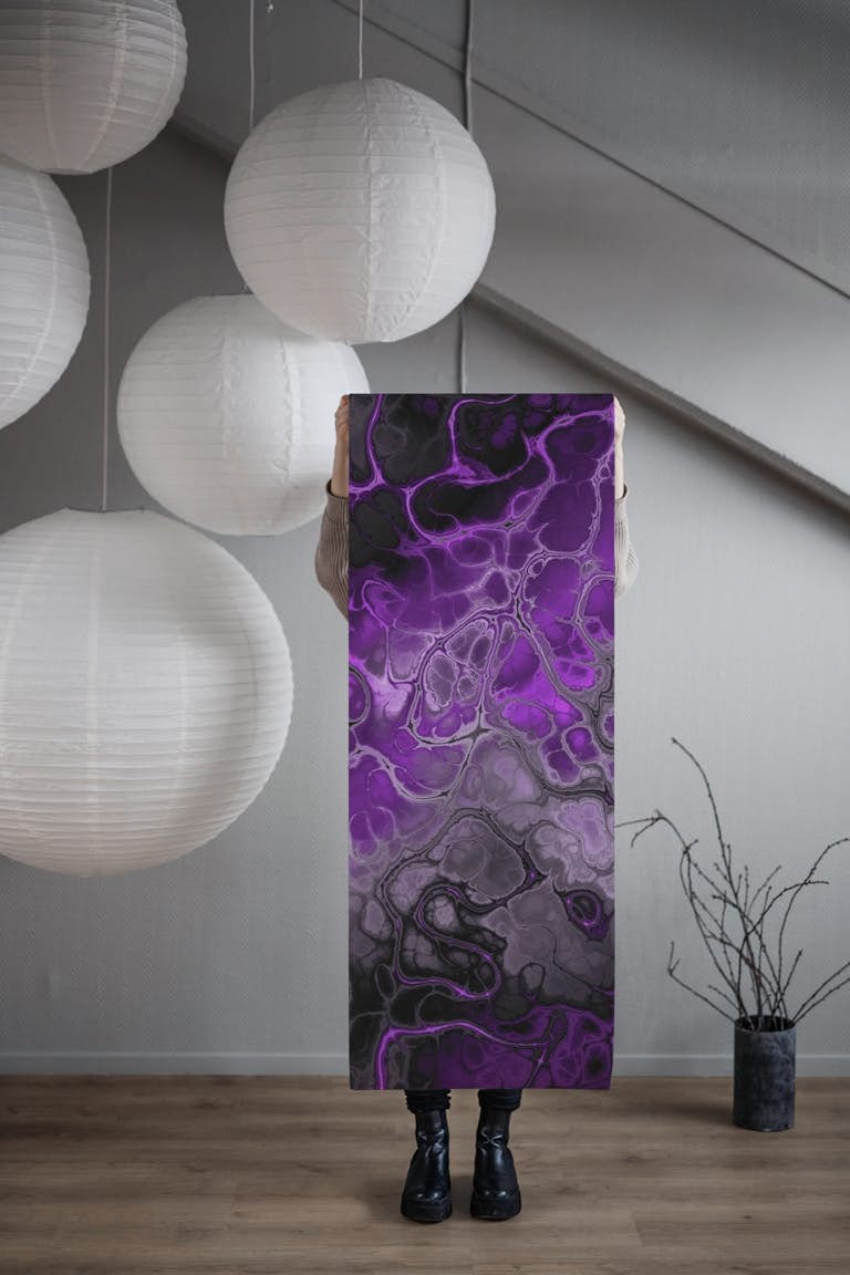 Purple Marble Fractal Art papel de parede roll