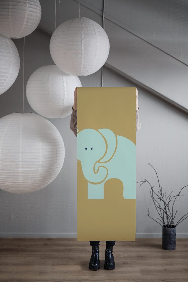 African Animal Modern Elephant papel de parede roll