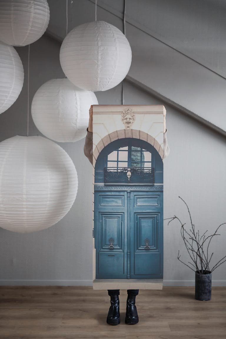 Paris Blue Door wallpaper roll