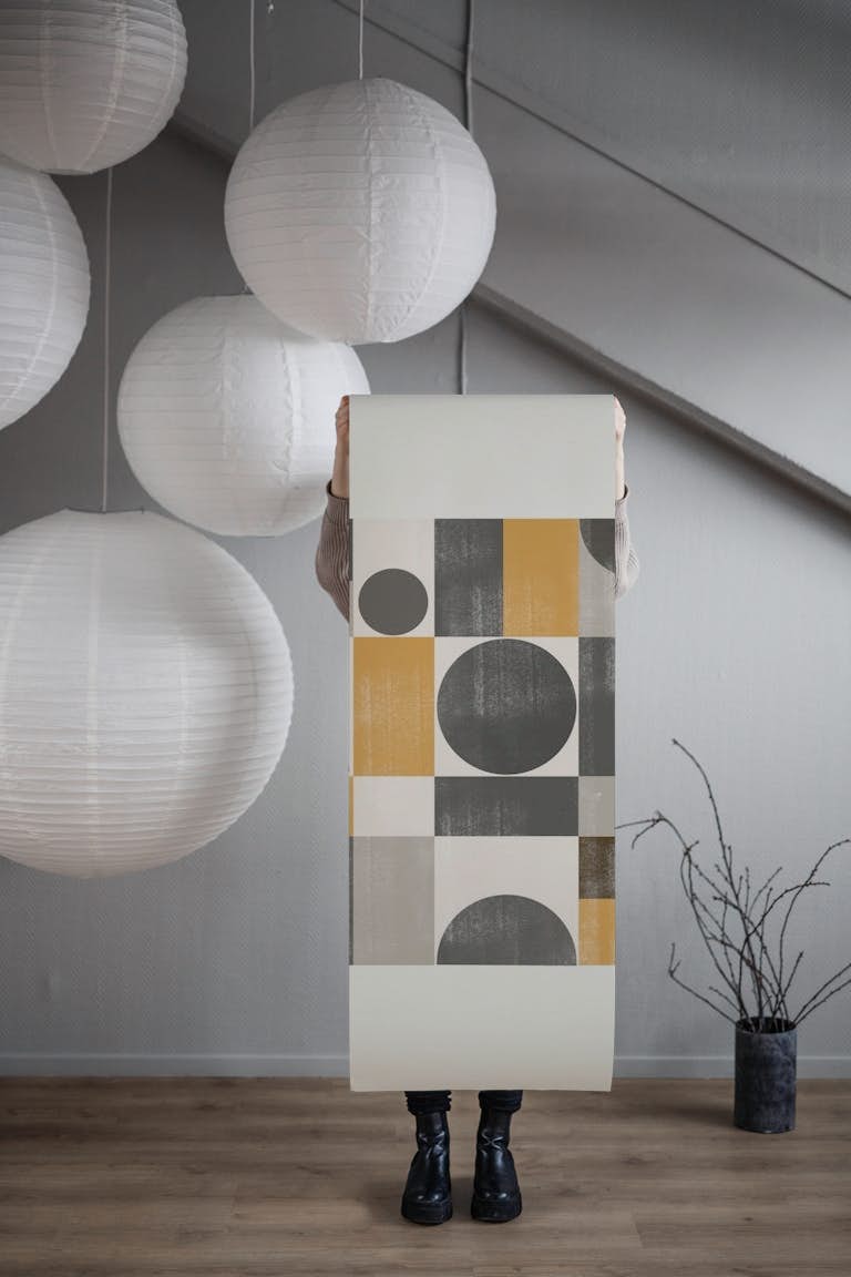 Geometric MidCentury Modern 01 wallpaper roll