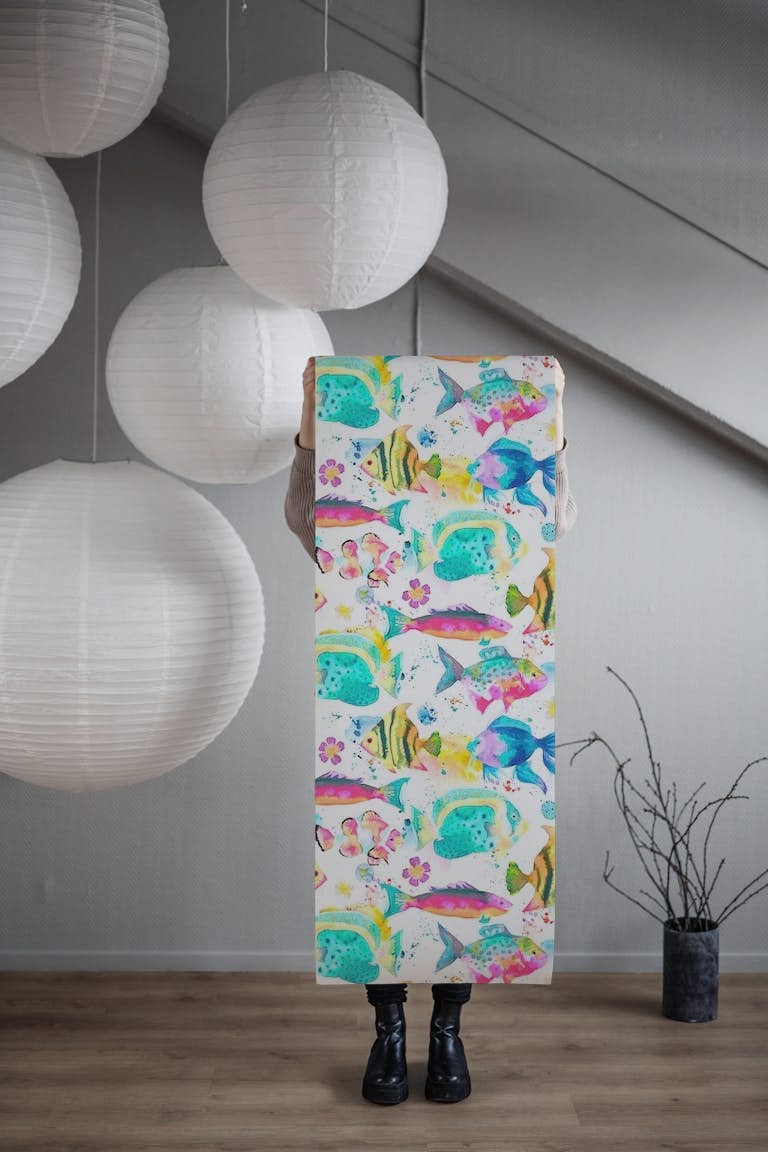 Artistic Tropical Sea Colorful Fishes papel pintado roll