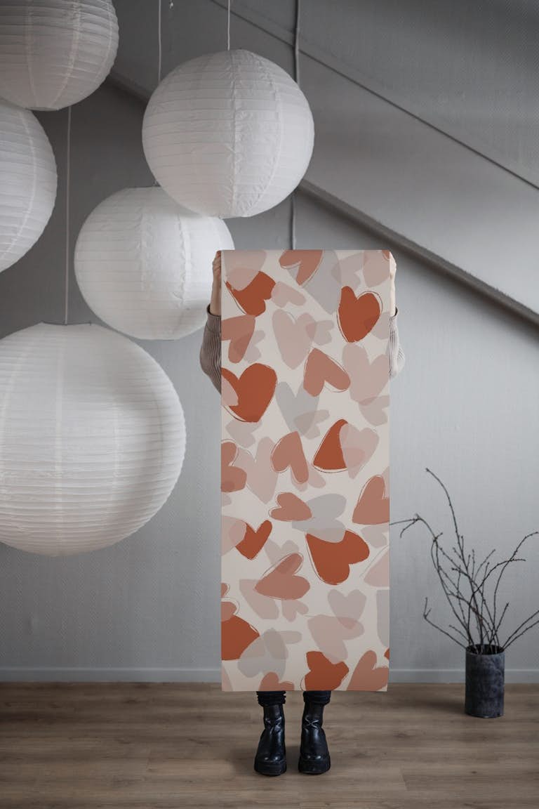 Pastel Hearts wallpaper roll