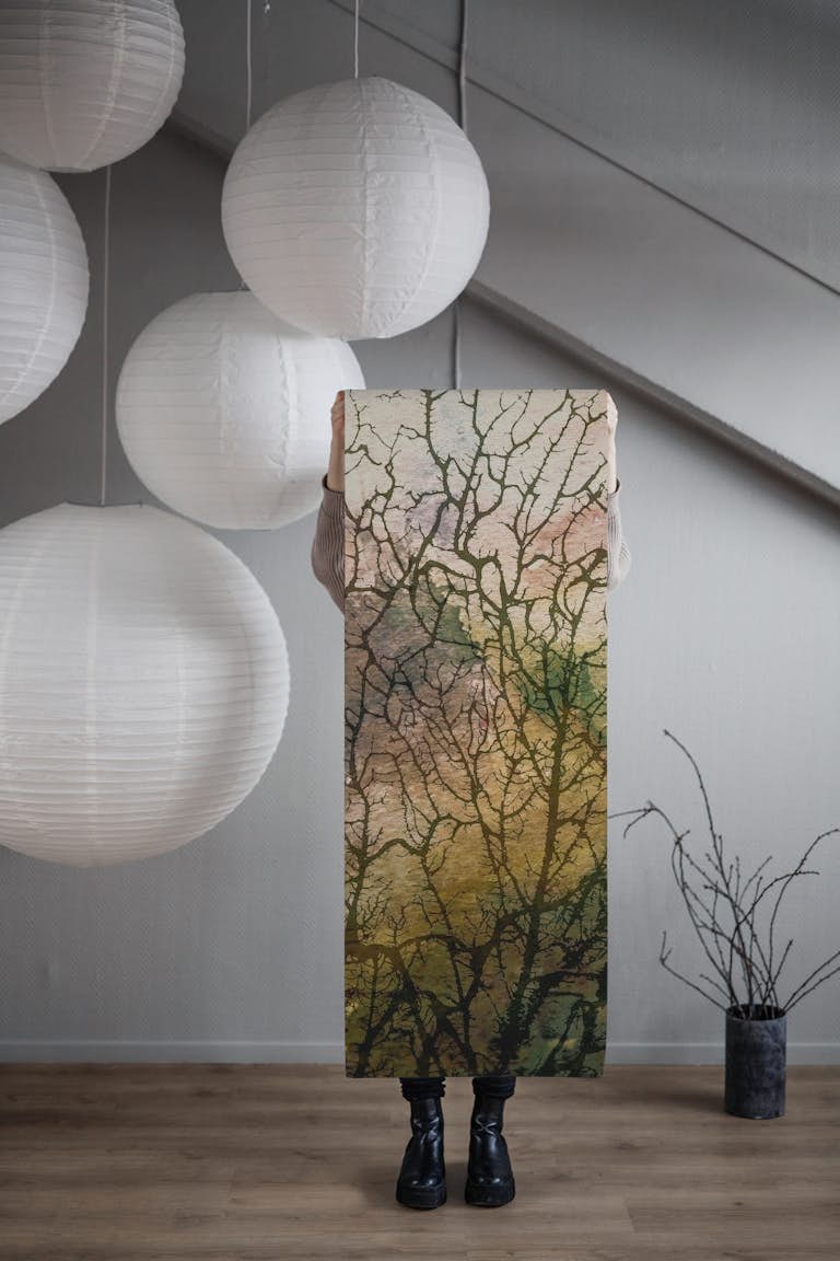 Earthy Japandi Moss wallpaper roll