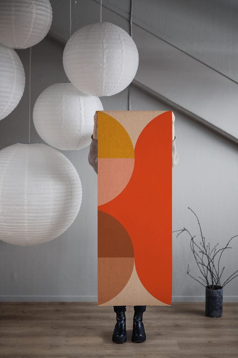 Geometric Mid-Century Abstract Forms behang roll