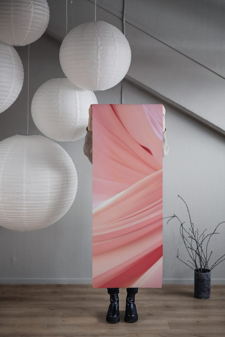 Modern Abstract Waves Texture Blush Pink papiers peint roll