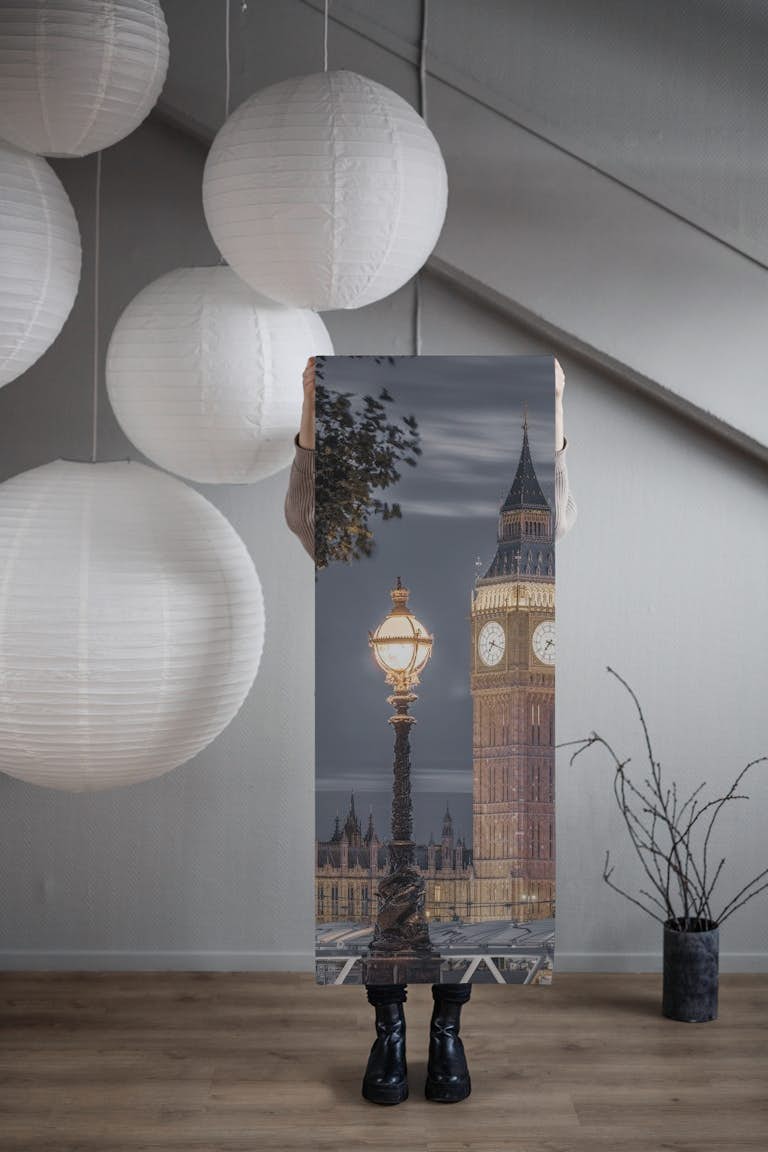 Street lamp and Big Ben papel de parede roll