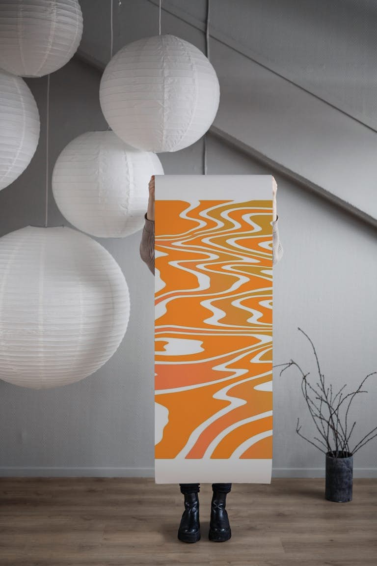 Orange Retro Dream Geo Abstract papel de parede roll