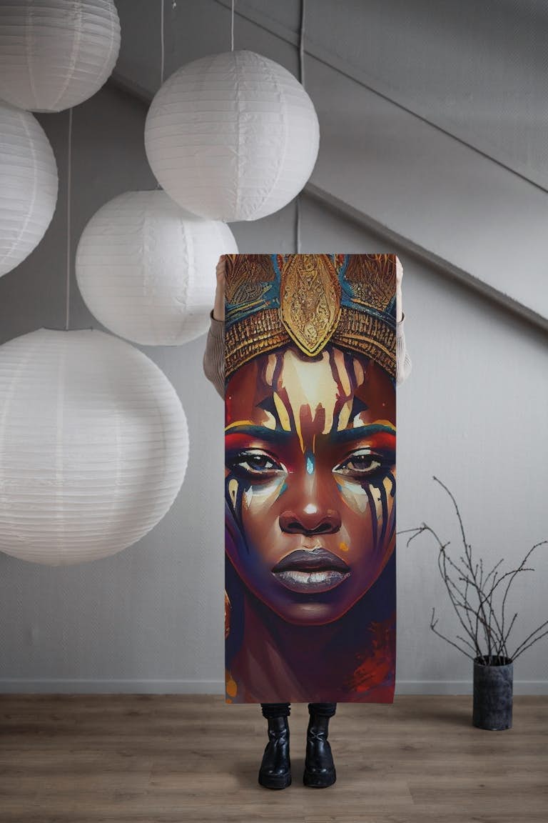 Powerful African Warrior Woman #3 papel pintado roll