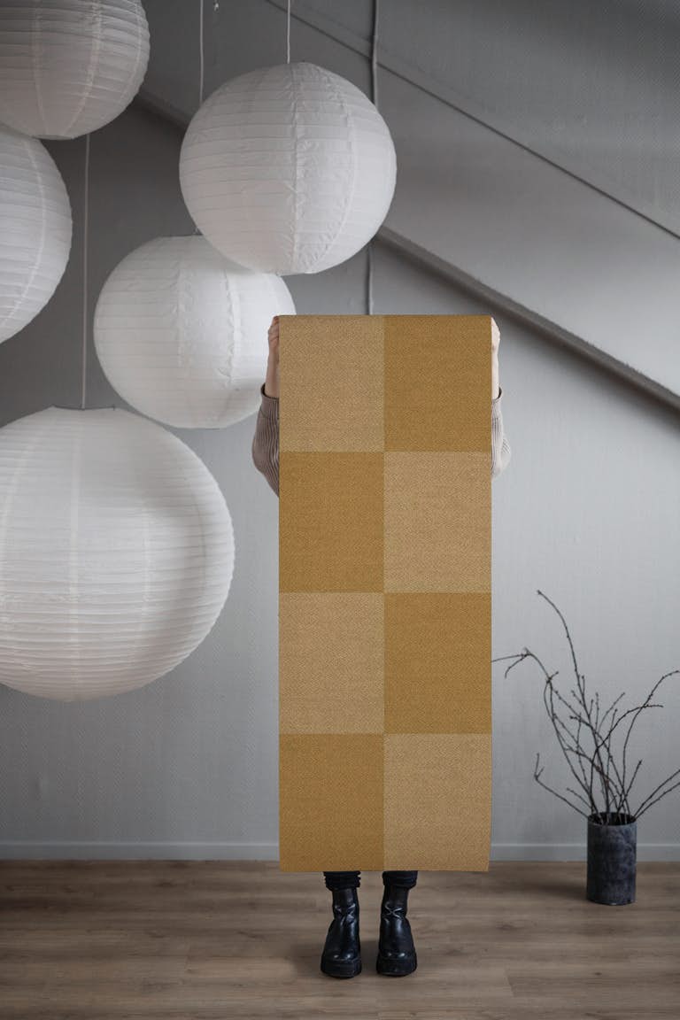 Linen Checkerboard papel de parede roll