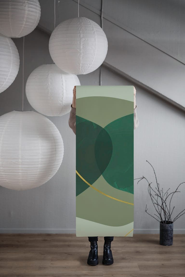 Green Mid-Century Luxury wallpaper roll