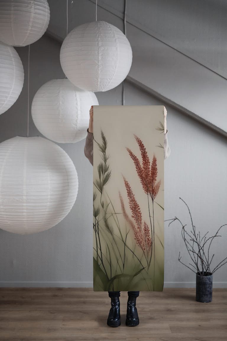 Moody Japandi Floral wallpaper roll