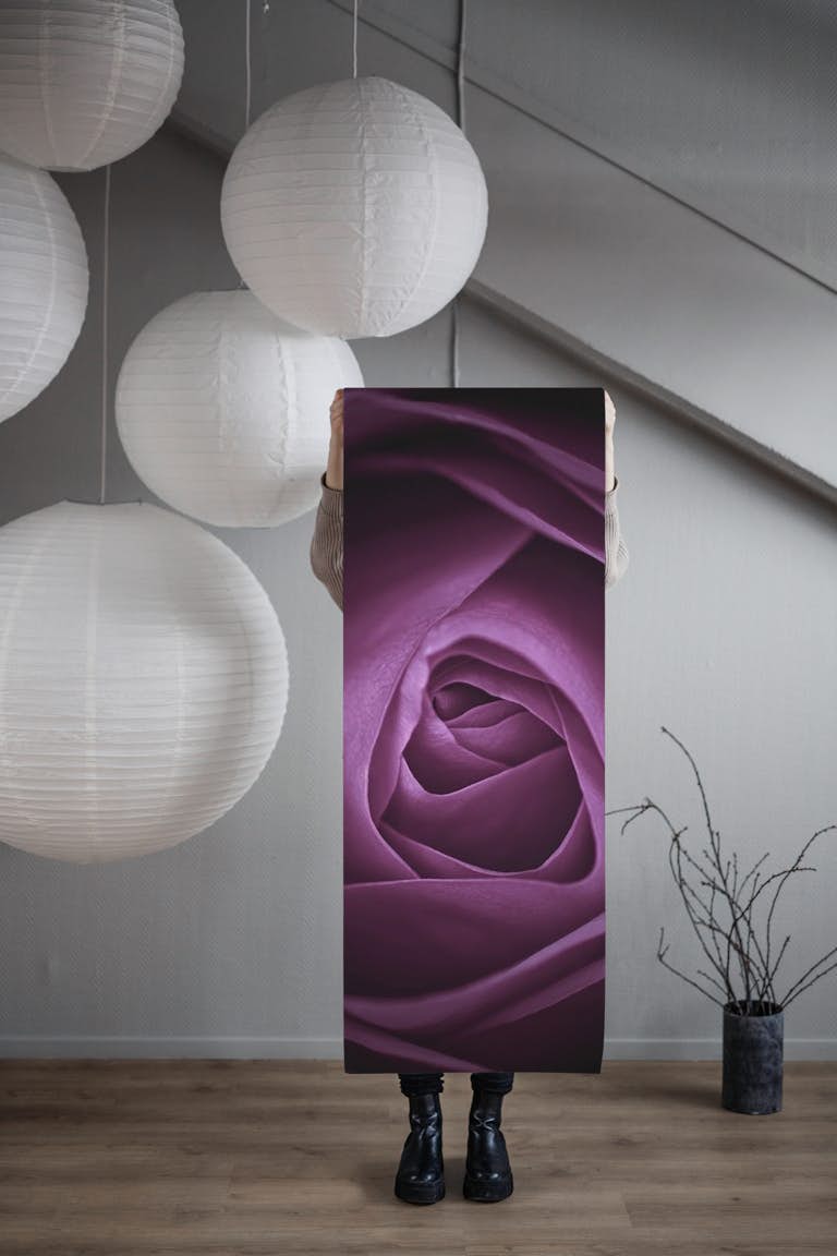 Purple rose wallpaper roll