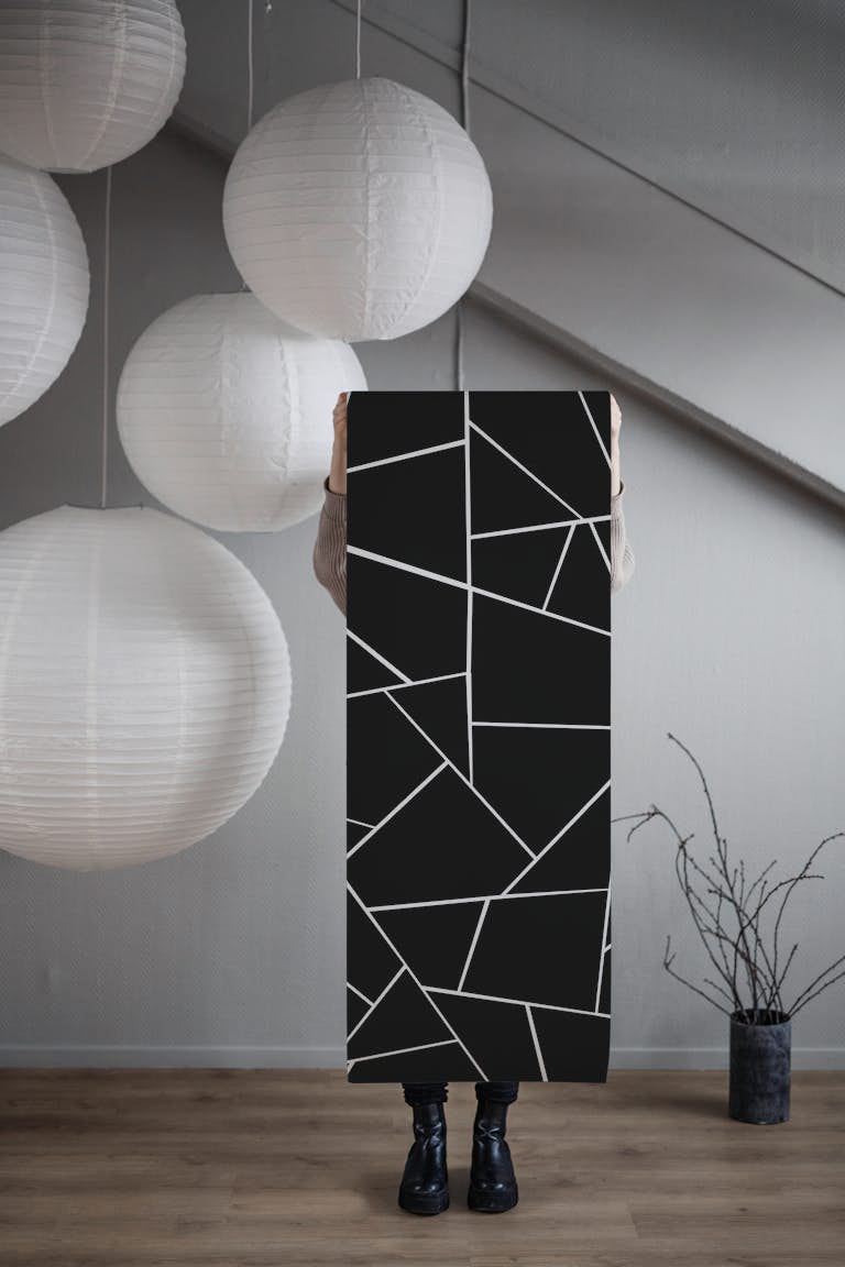 Black White Geometric Glam 3 behang roll