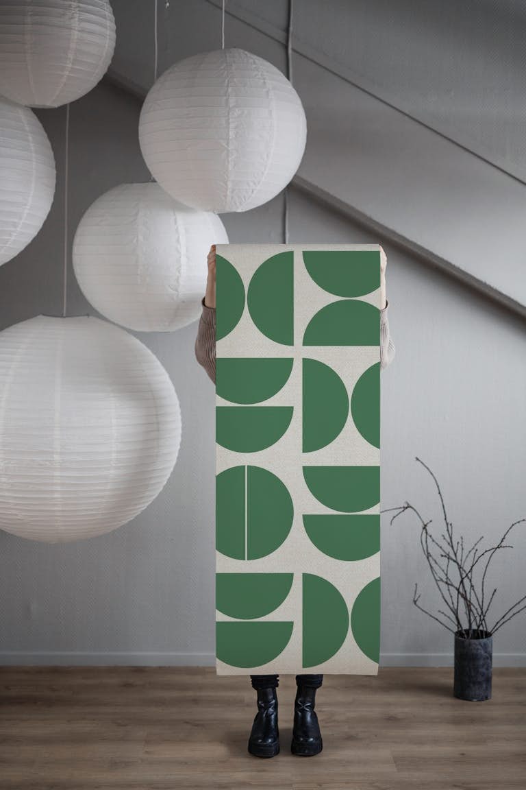 Emerald Green Bauhaus papiers peint roll
