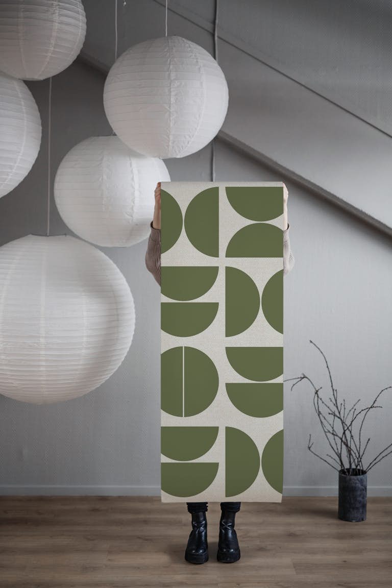Earthy Green Bauhaus papiers peint roll
