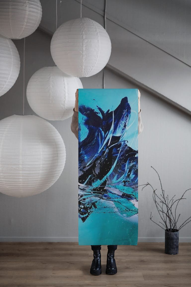 Blue Flash Abstract Art wallpaper roll