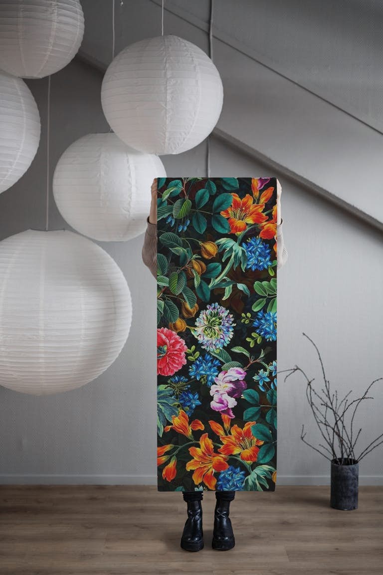 Chintzy Florals II - Night wallpaper roll