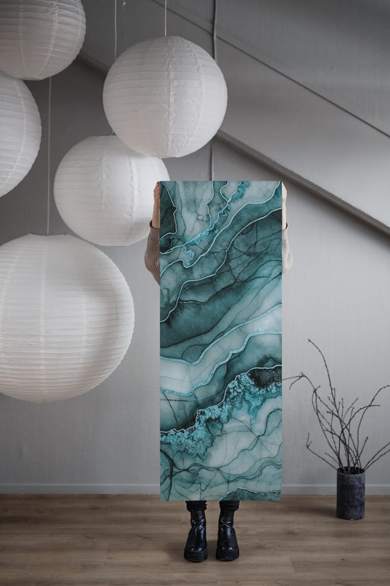 Magnific Marble De Luxe Teal tapete roll