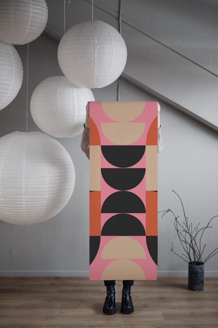 Contemporary Bauhaus Geometry tapetit roll