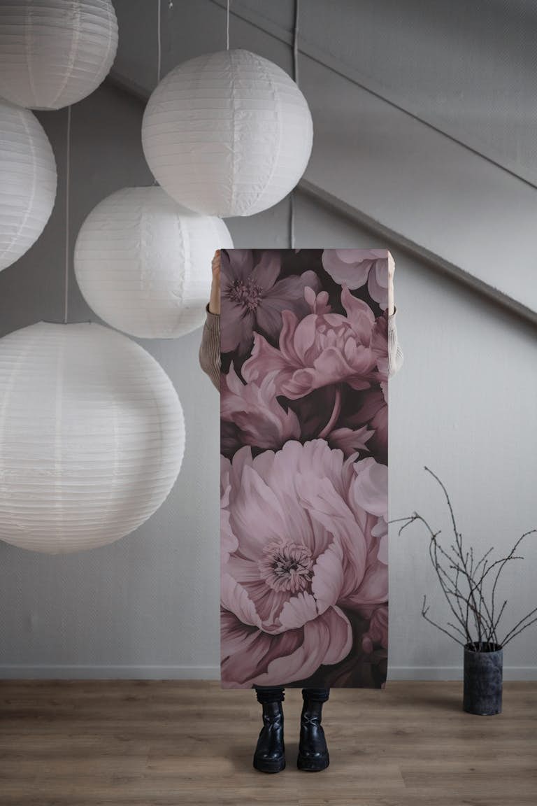 Regency Vibe Floral Opulence Pastel Pink wallpaper roll