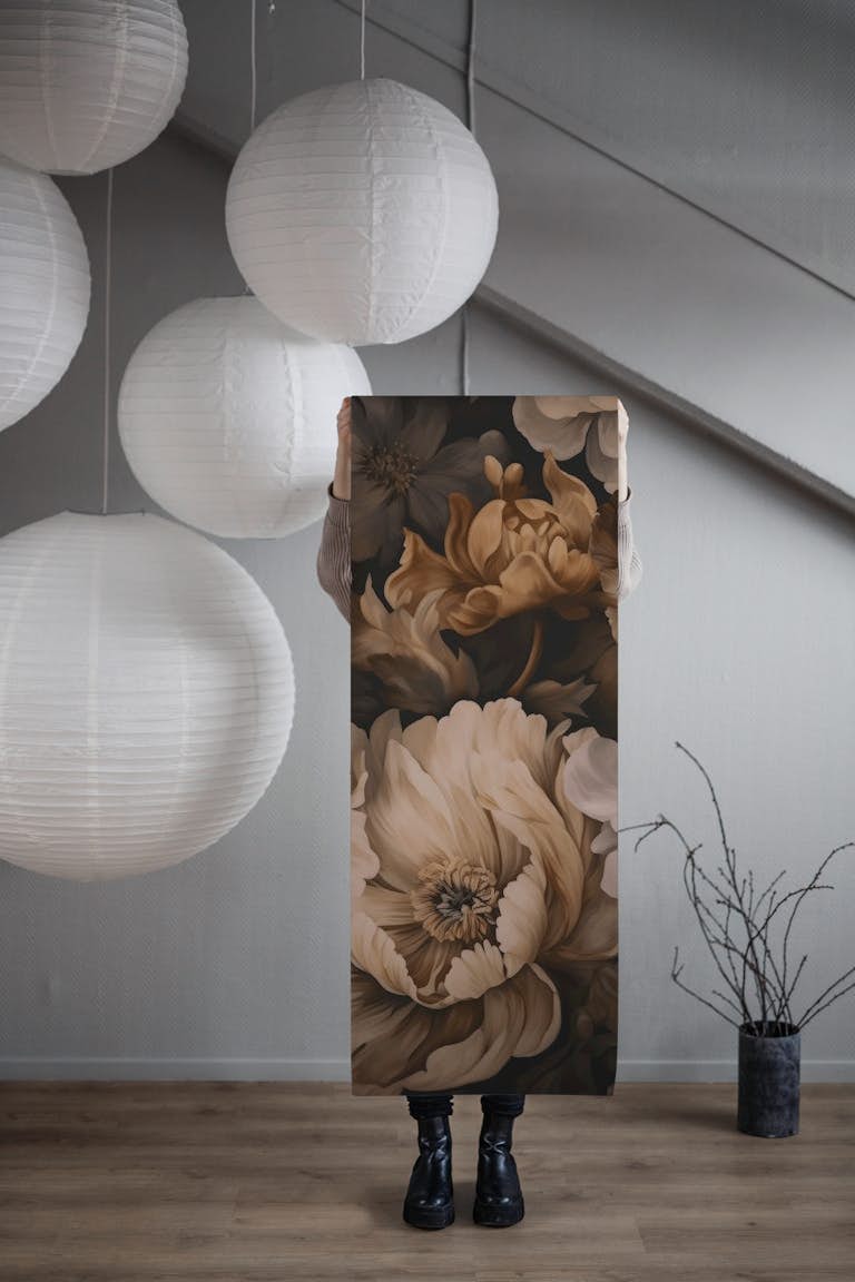 Regency Vibe Floral Opulence Amber Elegance wallpaper roll