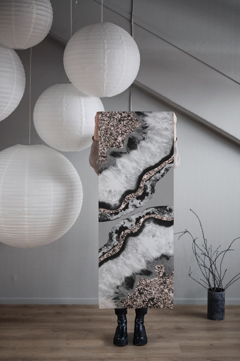 Yin Yang Agate Glitter 9 wallpaper roll