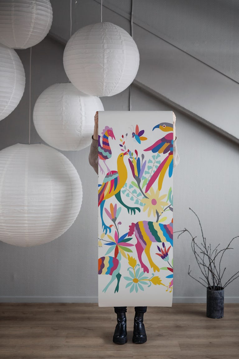 Vibrant Otomi Art wallpaper roll