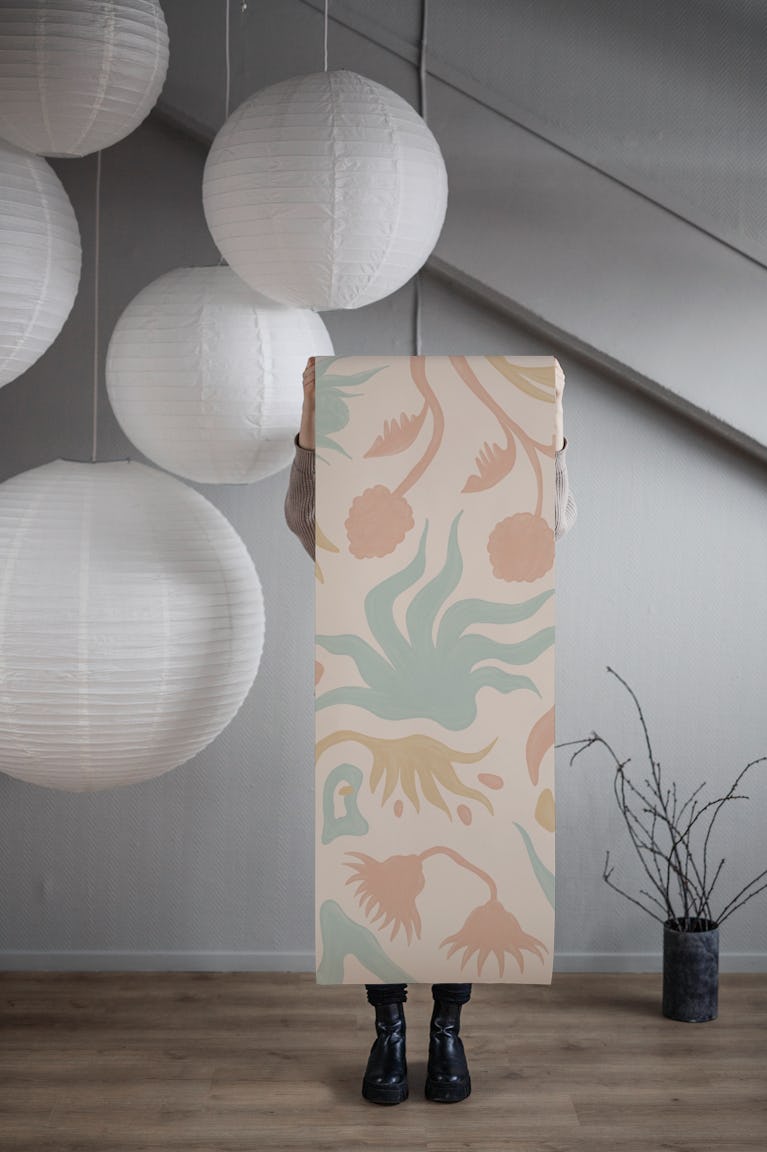 Vintage Botanical Blossom Pastel wallpaper roll
