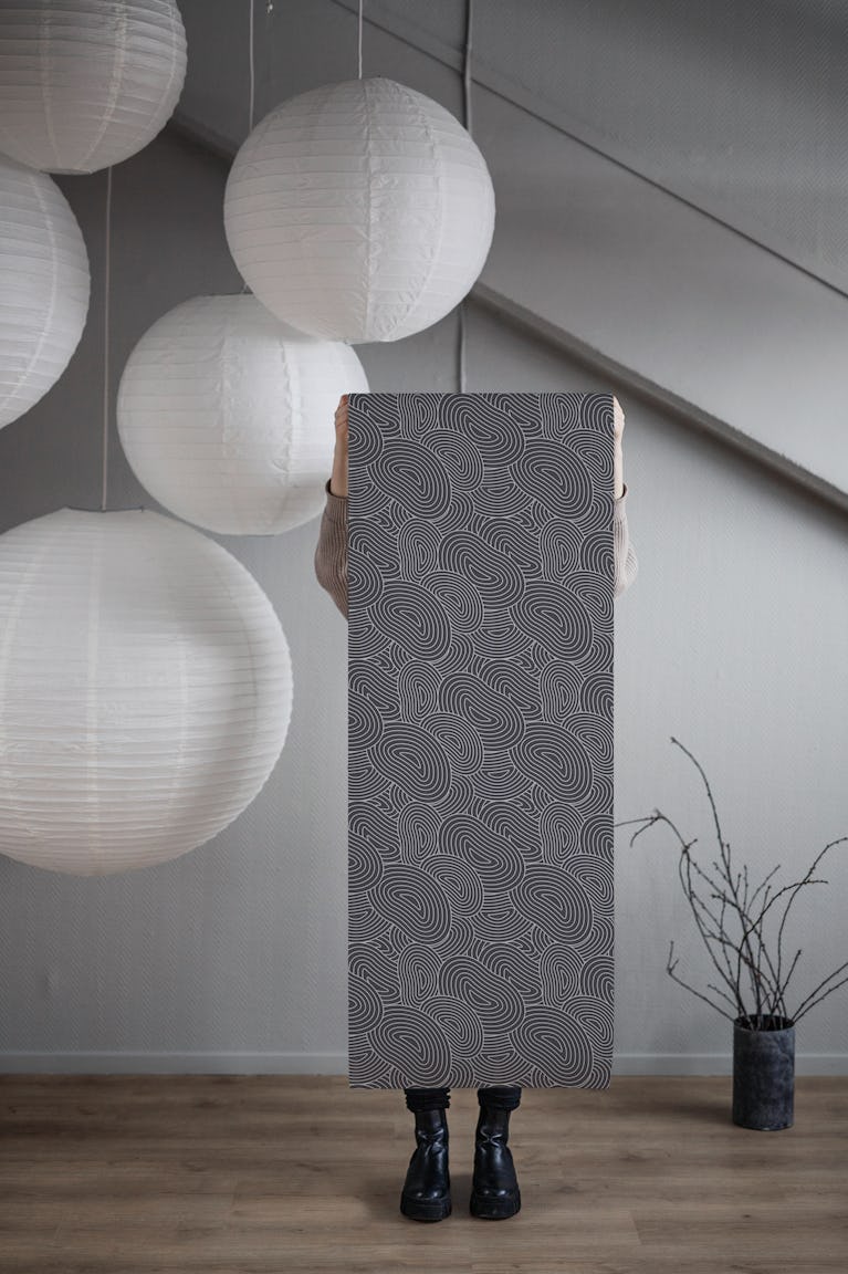 Charcoal Swirls wallpaper roll