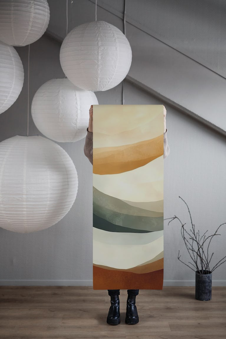 Neutral Abstract Waves wallpaper roll