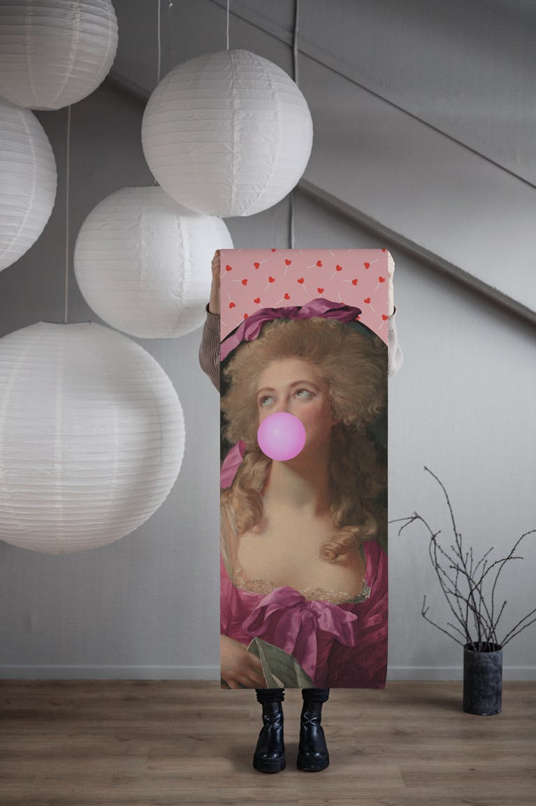 Vintage Pop Art Lady wallpaper roll