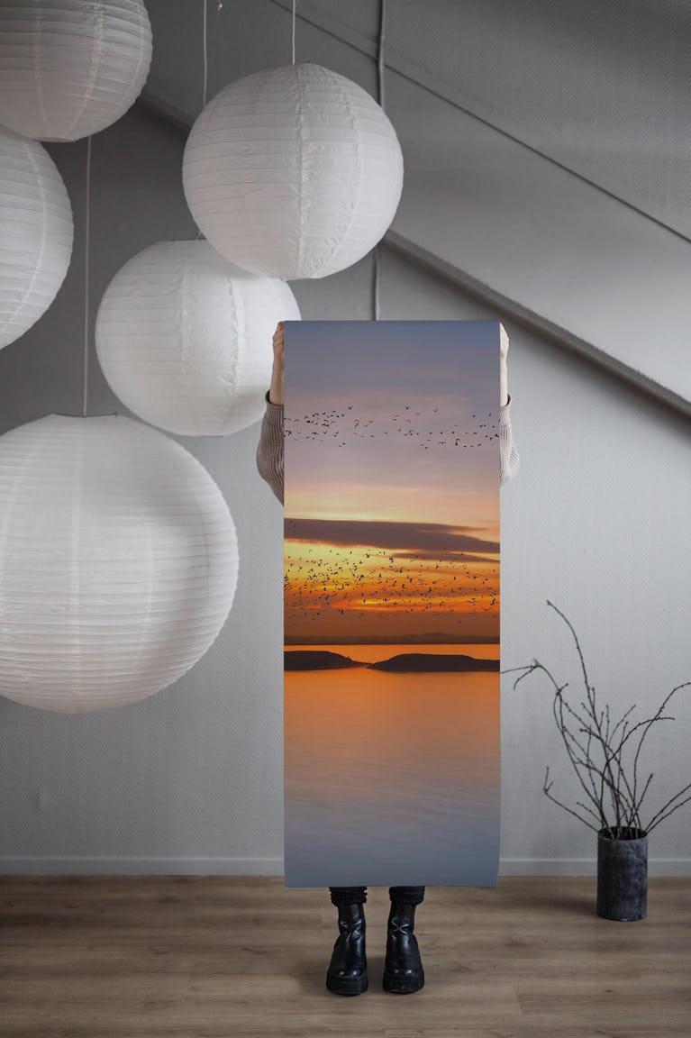 By sunset wallpaper roll