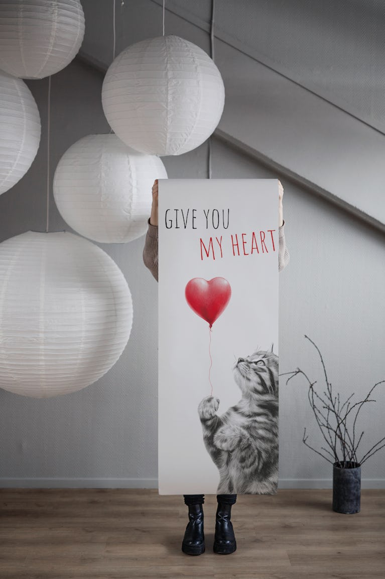True cat love wallpaper roll