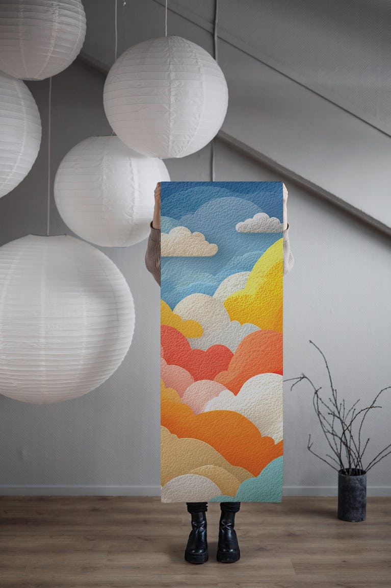 Sunlit Cloud Fantasy wallpaper roll