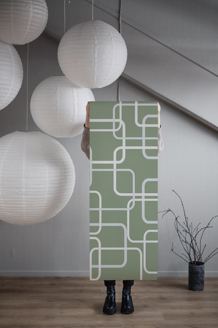 Midcentury Green wallpaper roll
