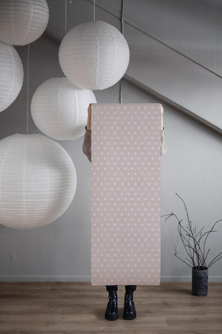 Wonky Dots_pastel pink wallpaper roll